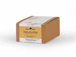 Grüne Erde Kerzen Und Duftkerzen^12 Teelichter aus Bienenwachs, ohne Duft, 1 Glaseinsatz