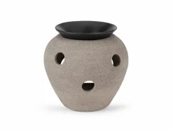 Grüne Erde Duftlampen & Duftsteine|Geschenke-Guide^Aromalampe aus Steinzeug 2tlg, H 11 cm, ø 12,5 cm