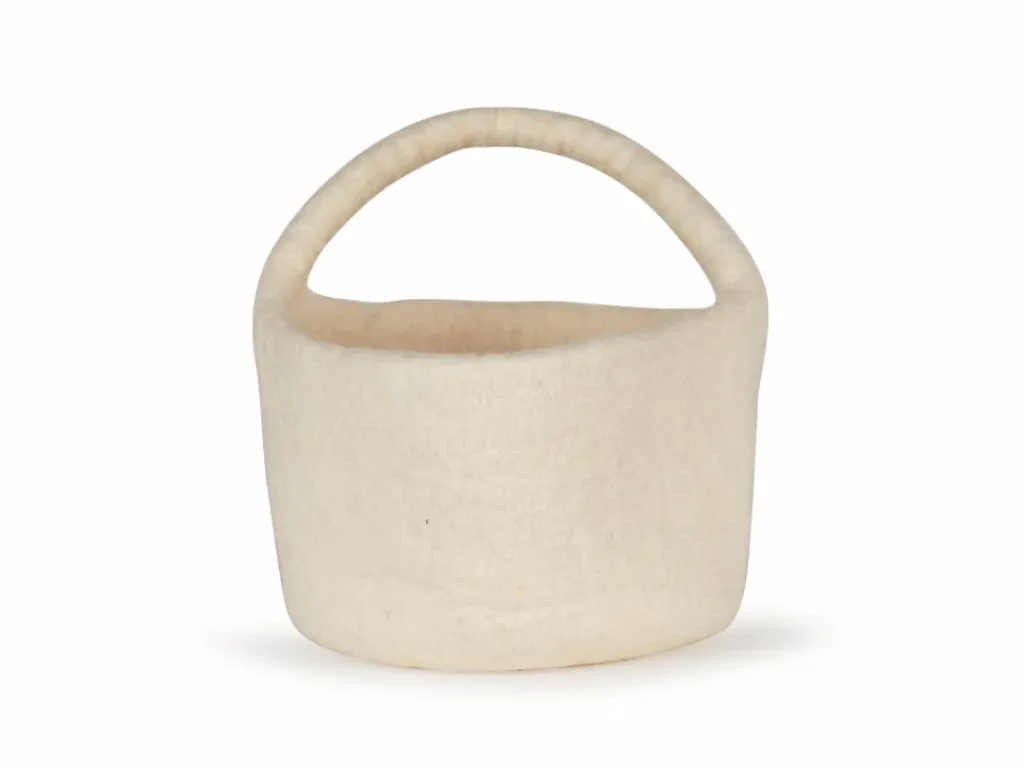 Grüne Erde Ordnung & Aufbewahrung|Wohndekoration^Aufbewahrungskorb aus Filz groß, , ø 18 cm H 12 cm, 100 % Schurwolle (Schaf)