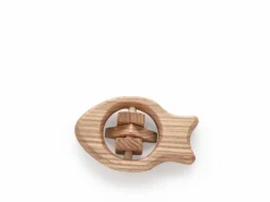 Kinder Grüne Erde Kuscheltiere & Spielzeug^Babyrassel Fisch aus Eschenholz, 8,5 x 6 cm