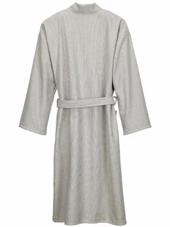 Grüne Erde Bademäntel|Geschenke-Guide^Bademantel Herren, graphit gestreift, S/M, 100 % Baumwolle, GOTS