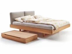 Grüne Erde Betten^Bett Almara, 180 x 200 cm, mit Überzug Wollstoff Tano Natur (79),