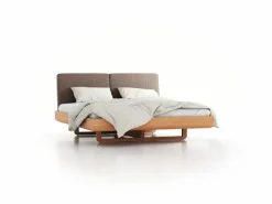 Grüne Erde Betten^Bett Almara, 180 x 200 cm, mit Überzug Wollstoff Tano Natur (79),