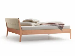 Kinder Grüne Erde Kinderschlaf^Bett Almeno mit Polsterbetthaupt, , Wollstoff Stavang Sand (66), Buche