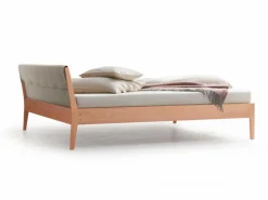 Grüne Erde Betten^Bett Almeno mit Polsterbetthaupt, , Wollstoff Tano Natur (79), Buche