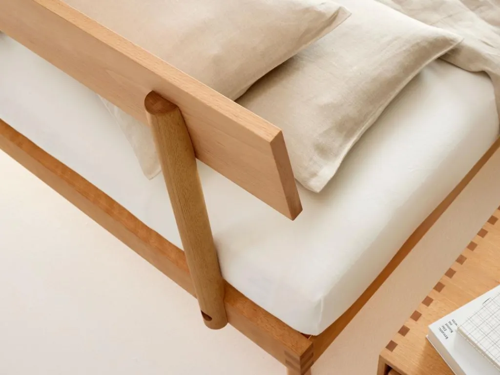 Grüne Erde Betten^Bett Jukai Pur, mit Stegbetthaupt, inkl. integriertem Lattenrost, 180 x 200 cm,