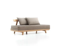 Grüne Erde Schlafsofas^Bettsofa Doppio 160x200 cm inkl. 2 Kissen (80x55 cm) mit Bezug, Wollstoff Tano Natur (79),