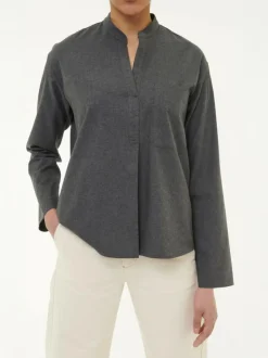 Grüne Erde Blusen^Bluse aus Bio-Baumwolle, 02 anthrazit melange, 38, GOTS