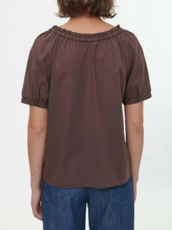 Grüne Erde Blusen^Bluse aus Bio-Baumwolle, 95 kakao, S, GOTS