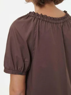 Grüne Erde Blusen^Bluse aus Bio-Baumwolle, 95 kakao, S, GOTS