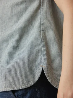 Grüne Erde Essentials|Blusen^Bluse aus Bio-Baumwolle, 74 streif blau-weiss, 40, GOTS