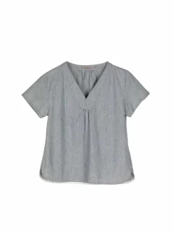 Grüne Erde Essentials|Blusen^Bluse aus Bio-Baumwolle, 74 streif blau-weiss, 40, GOTS