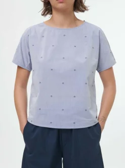 Grüne Erde Blusen^Bluse aus Bio-Baumwolle, 88 vintage-tupfen, 38, GOTS