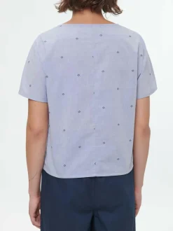 Grüne Erde Blusen^Bluse aus Bio-Baumwolle, 88 vintage-tupfen, 38, GOTS