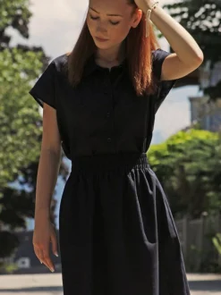 Grüne Erde Blusen^Bluse aus Bio-Baumwolle und Leinen, , 38, GOTS