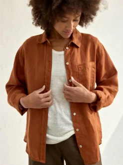 Grüne Erde Blusen^Bluse aus Bio-Leinen, , 38, GOTS