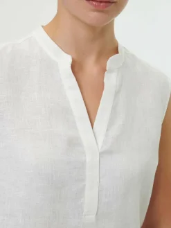 Grüne Erde Blusen^Bluse aus Bio-Leinen, 11 weiß, 38, GOTS