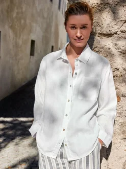 Grüne Erde Blusen^Bluse aus Bio-Leinen, , 38, GOTS