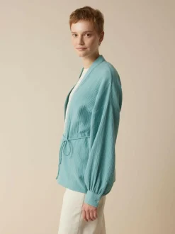 Grüne Erde Jacken & Mäntel^Blusenjacke aus Bio-Baumwolle, 29 tourmaline, 38, GOTS