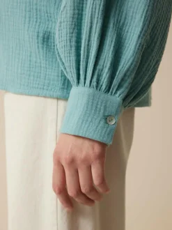 Grüne Erde Jacken & Mäntel^Blusenjacke aus Bio-Baumwolle, 29 tourmaline, 38, GOTS