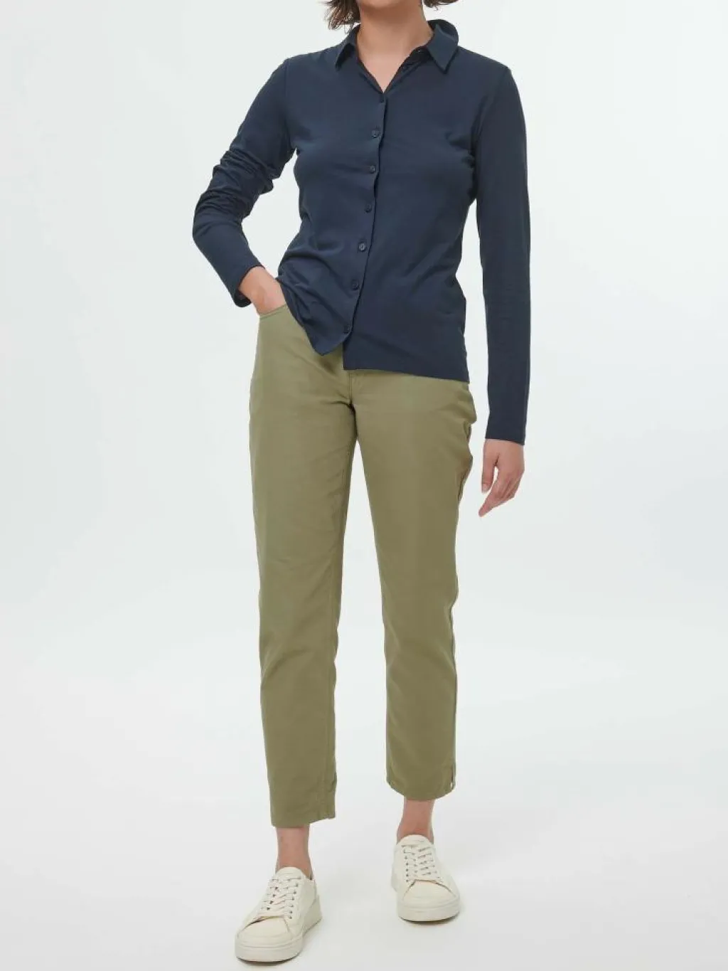 Grüne Erde Blusen|Essentials^Blusenshirt Langarm aus Bio Baumwolle, , 38, GOTS