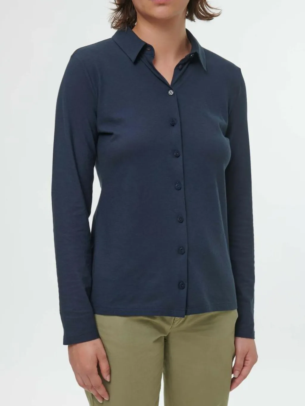 Grüne Erde Blusen|Essentials^Blusenshirt Langarm aus Bio Baumwolle, , 38, GOTS