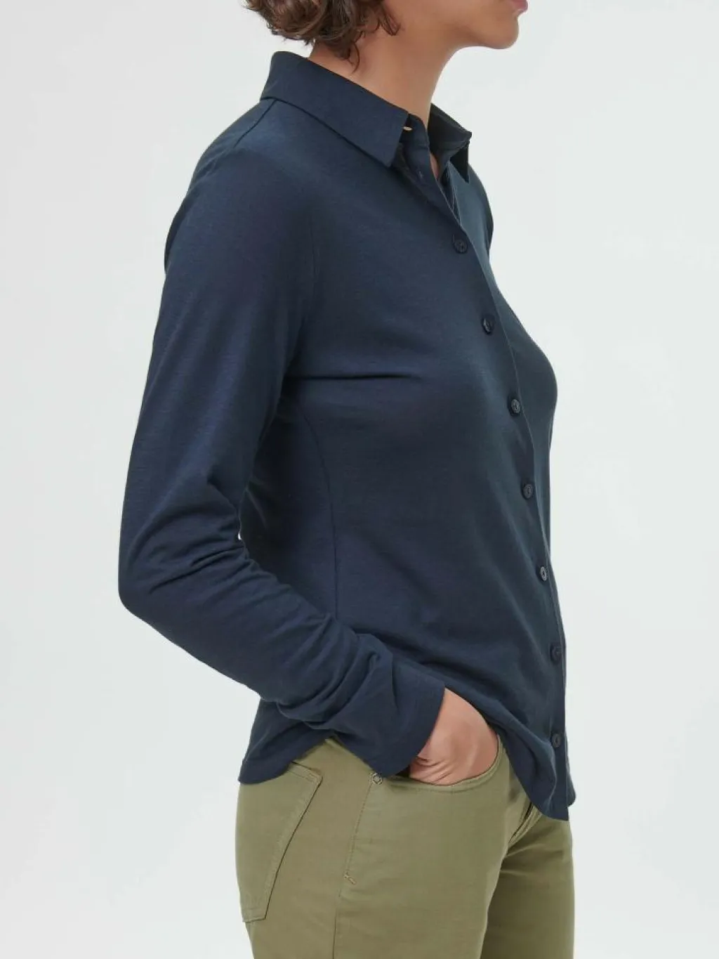 Grüne Erde Blusen|Essentials^Blusenshirt Langarm aus Bio Baumwolle, , 38, GOTS