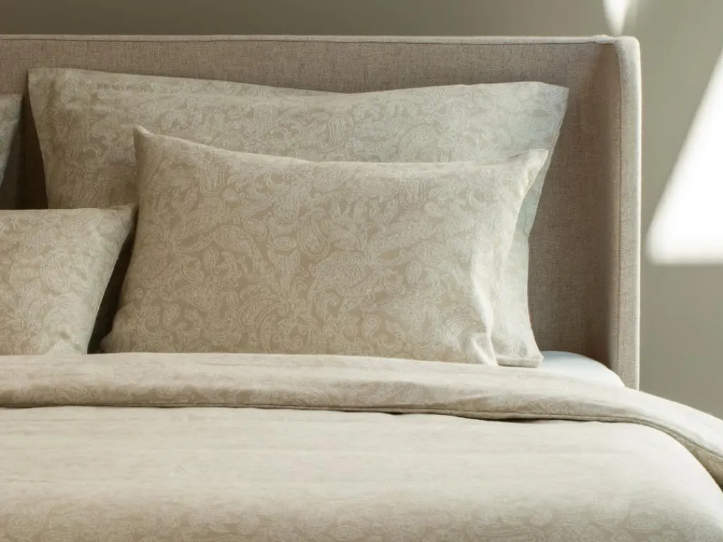 Grüne Erde Deckenbezüge|Deckenbezüge^Deckenüberzug CAMILLO, sand, 140 x 200 cm, 100 % Baumwolle, Jacquard, GOTS