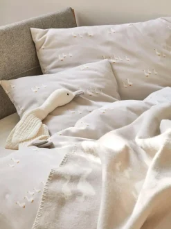 Kinder Grüne Erde Kinderbettwäsche^Deckenüberzug FREDERIK, sand, 80 x 80 cm, 100 % Baumwolle, Satin, GOTS