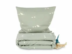 Kinder Grüne Erde Kinderbettwäsche^Deckenüberzug MIMI, hellgrün, 80 x 80 cm, 100 % Baumwolle, Satin, GOTS