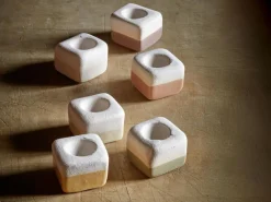 Grüne Erde Aromaölmischungen|Einschlafhilfen^Duftwürfel aus Keramik, 3 Stk. je 3 x 3 x 2,7 cm, braun, beige und sand