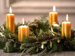 Grüne Erde Kerzen Und Duftkerzen^4er-Set Adventkranzkerzen aus Bienenwachs, Sternenform, ø 4,5 cm