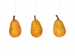 Grüne Erde Weihnachtliches Dekorieren|Wohndekoration^3er-Set Birnen aus Filz, ca. 6 x 4 cm, 100 % Schurwolle (Schaf)