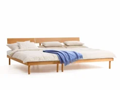 Grüne Erde Betten^Familienbett Jukai Pur, mit Stegbetthaupt, inkl. Lattenrost, 250 x 200 cm,