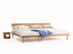 Grüne Erde Betten^Familienbett Jukai Pur, mit Stegbetthaupt, inkl. Lattenrost, 250 x 200 cm,