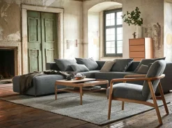 Grüne Erde Polstersessel & Hocker^Fauteuil Ketil, Wollstoff Tano Natur Dunkel (81),