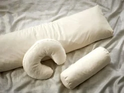 Grüne Erde Spezial- & Nackenstützkissen^Großes Stützkissen weich, 30 x 120 x 8 cm, feine Schafschurwolle, GOTS, NATURTEXTIL BEST