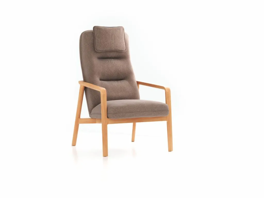 Grüne Erde Polstersessel & Hocker^Hochlehner Ketil inkl. Nackenkissen, Wollstoff Tano Natur (79),