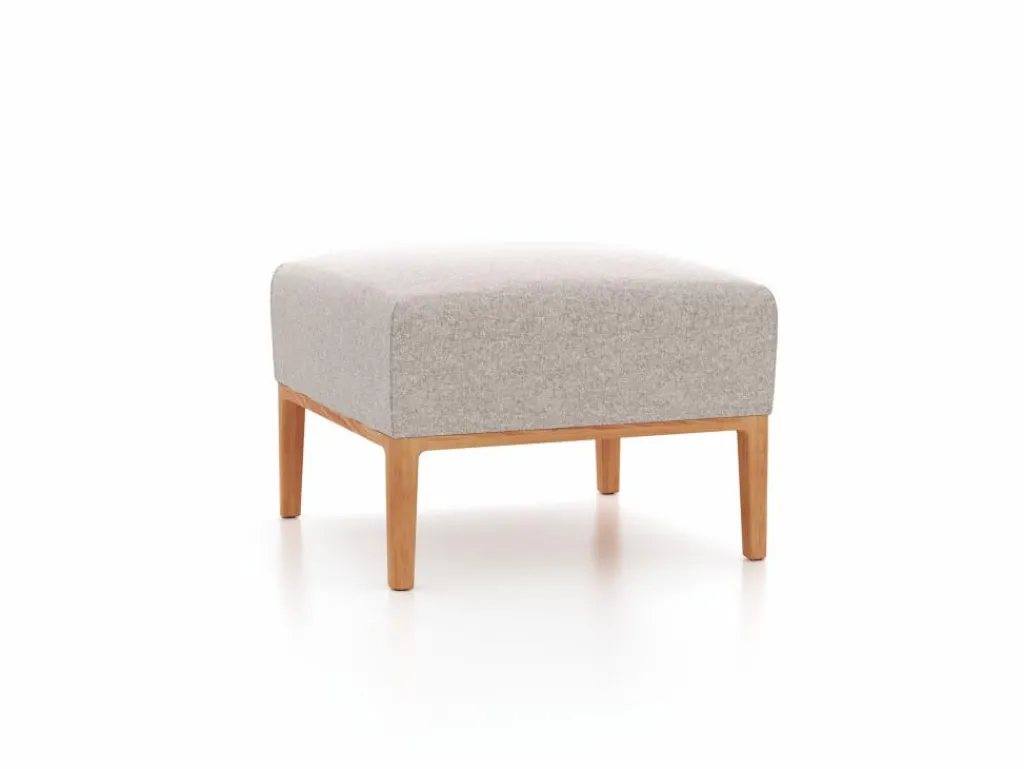 Grüne Erde Polstersessel & Hocker^Hocker Lorea, B 60 x T 60 cm, mit Bezug Wollstoff Tano Natur (79),