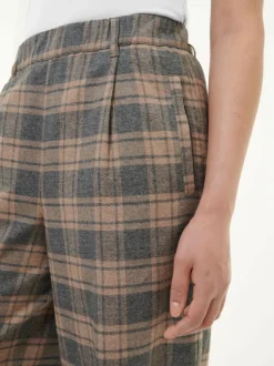 Grüne Erde Hosen, Jeans & Röcke^Hose aus Bio-Baumwolle, 60 karo anthrazit/nougat, 38, GOTS