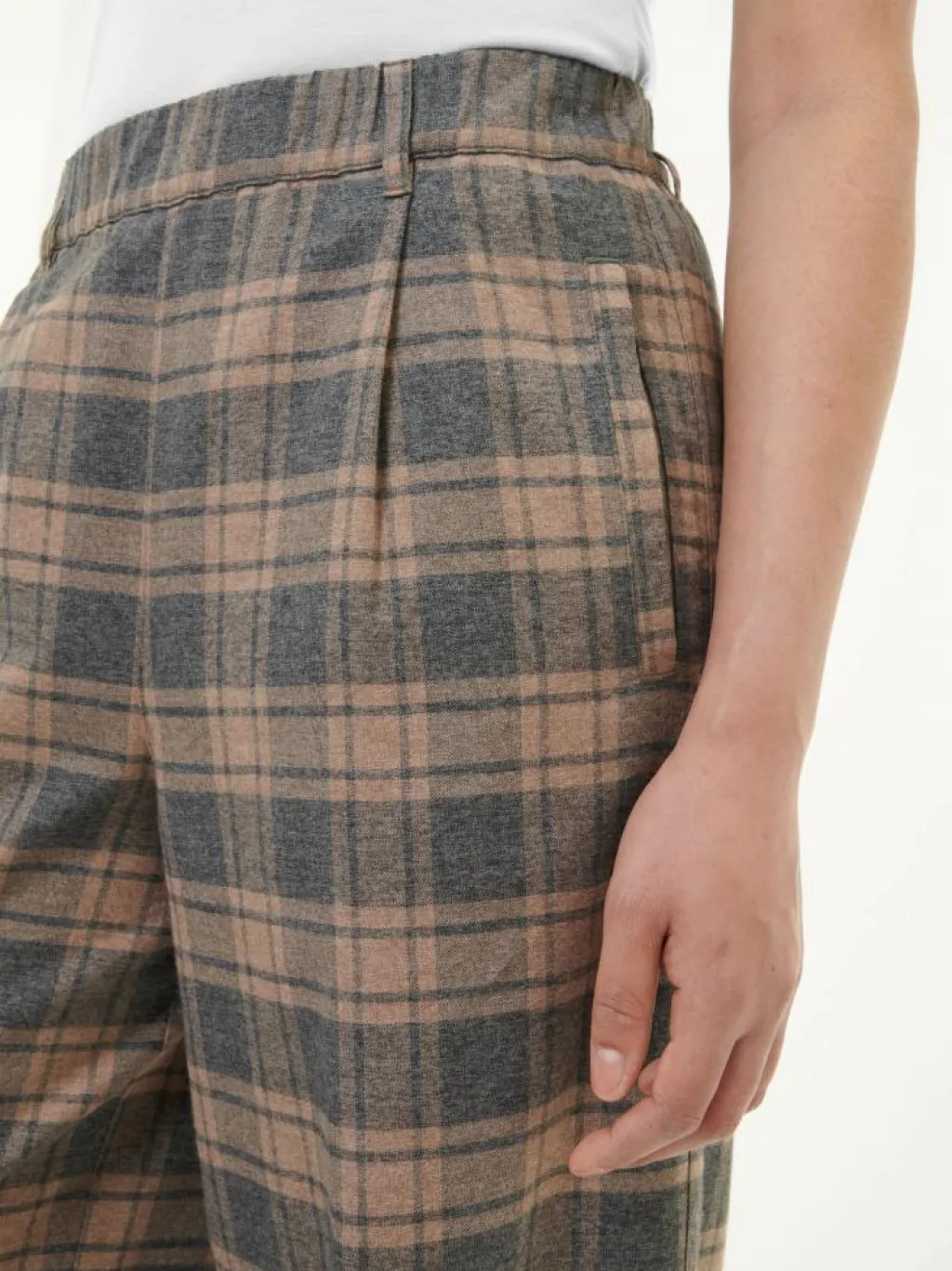 Grüne Erde Hosen, Jeans & Röcke^Hose aus Bio-Baumwolle, 60 karo anthrazit/nougat, 38, GOTS