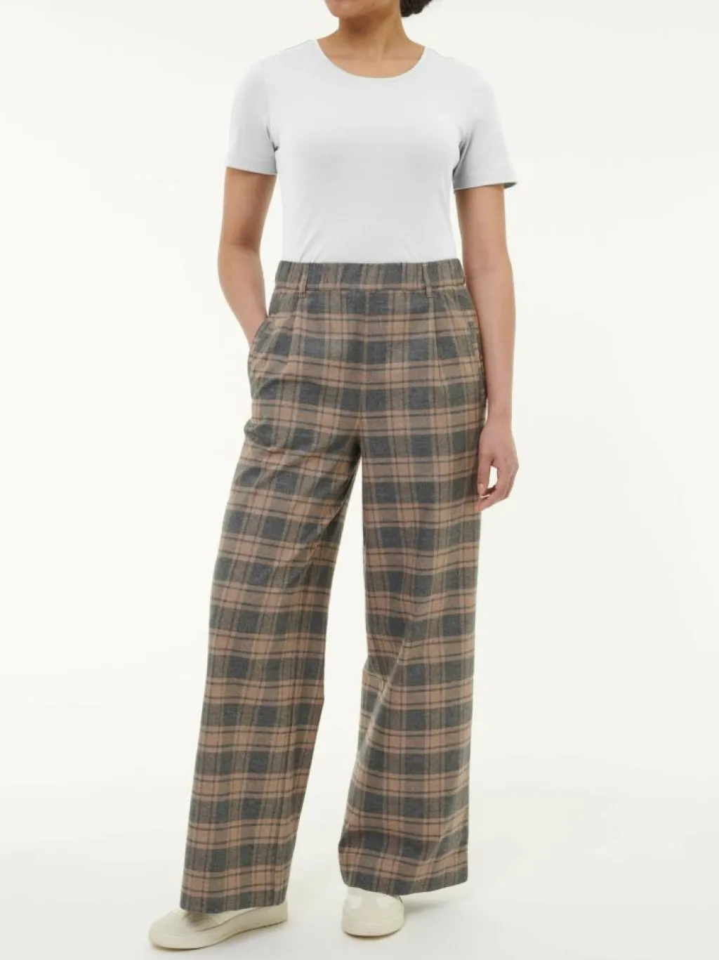 Grüne Erde Hosen, Jeans & Röcke^Hose aus Bio-Baumwolle, 60 karo anthrazit/nougat, 38, GOTS