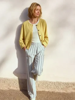 Grüne Erde Hosen, Jeans & Röcke^Hose aus Bio-Leinen und Baumwolle, 60 multistreif grün, 38, GOTS