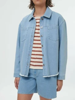 Grüne Erde Essentials|Blusen^Jeansjacke aus Bio-Baumwolle, 34 light blue denim, 38, GOTS