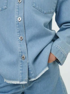 Grüne Erde Essentials|Blusen^Jeansjacke aus Bio-Baumwolle, 34 light blue denim, 38, GOTS