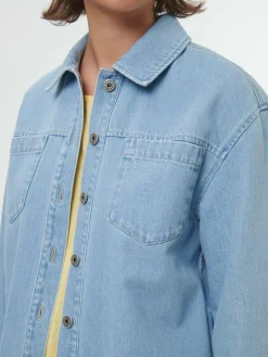 Grüne Erde Essentials|Blusen^Jeansjacke aus Bio-Baumwolle, 34 light blue denim, 38, GOTS