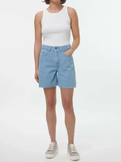 Grüne Erde Denim^Jeansshorts aus Bio-Baumwolle, 34 light blue denim, 36, GOTS