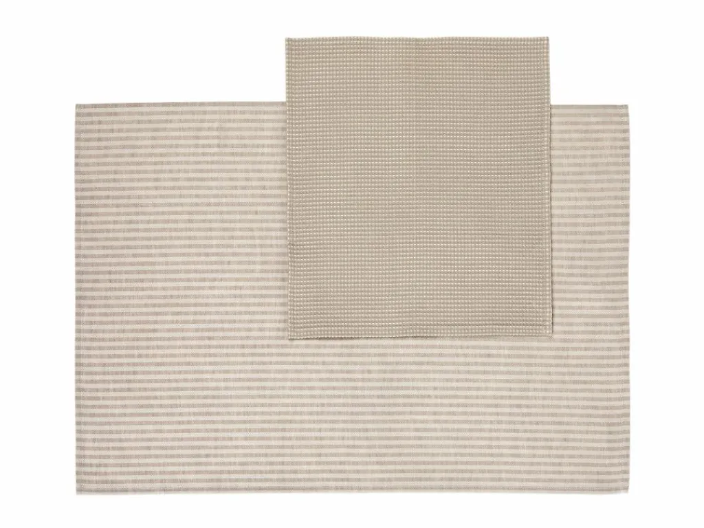 Grüne Erde Küchentextilien|Küchentextilien^Küchentücher-Set Janna, , 45 x 70 cm/35 x 35 cm, Geschirrtuch: 50 % Baumwolle/50 % Leinen, Haushaltstuch: 100% Baumwolle, GOTS