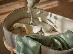 Grüne Erde Geschenke-Guide|Kuscheldecken Und Wärmekissen^Kinderdecke Wölkchen, salbei, 75 x 100 cm, 100 % Baumwolle, GOTS