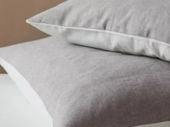 Grüne Erde Kissenbezüge|Kissenbezüge^Kissenüberzug ALMIN, taupe, 80 x 80 cm, 100 % Baumwolle, Edelflanell, GOTS